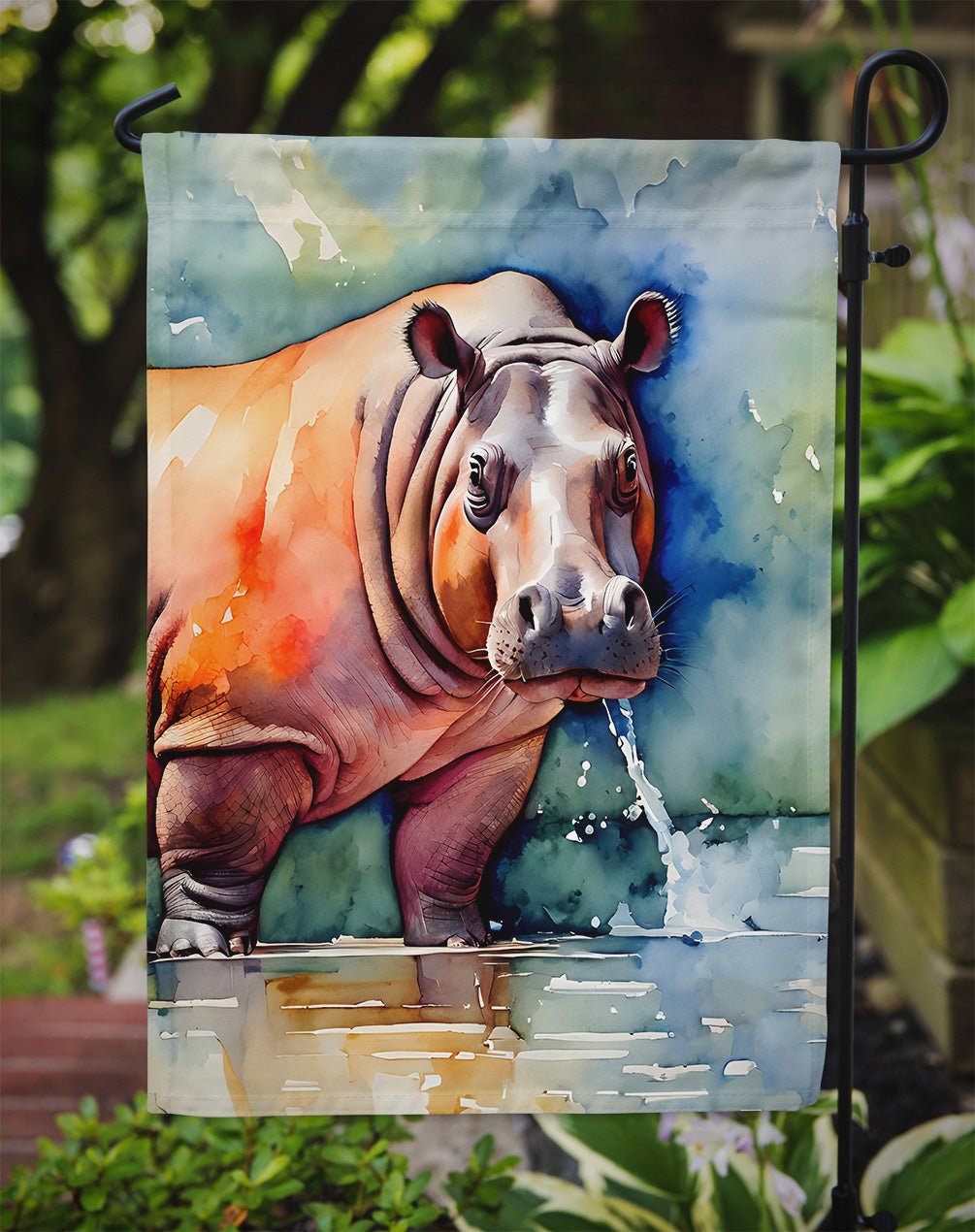 Hippopotamus Garden Flag - One Color / One Size - Home & Garden - Home Decor - Flags Banners & Accessories