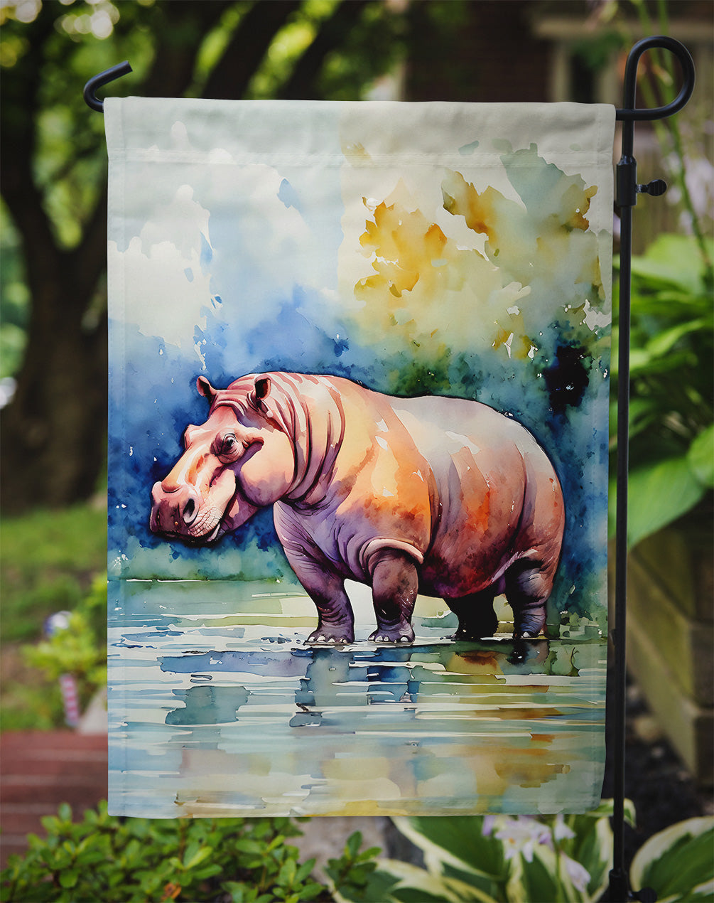 Hippopotamus Garden Flag - One Color / One Size - Home & Garden - Home Decor - Flags Banners & Accessories