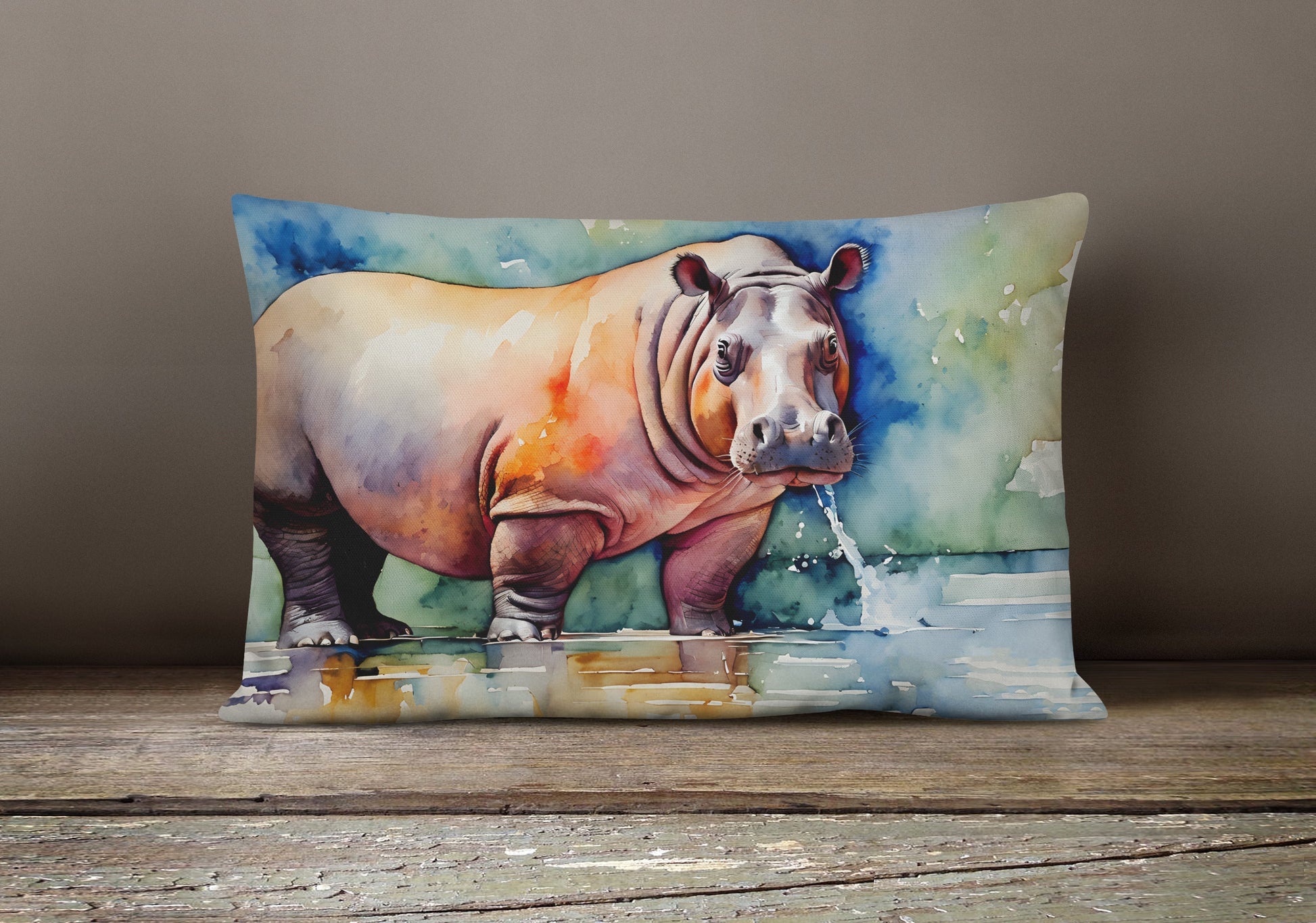 Hippopotamus Throw Pillow - One Color / One Size - Home & Garden - Home Textile - Pillows