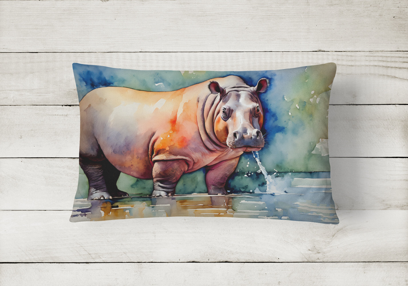 Hippopotamus Throw Pillow - One Color / One Size - Home & Garden - Home Textile - Pillows