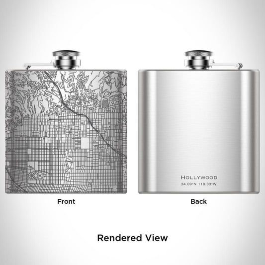 Hollywood - California Map Hip Flask - Drinkware