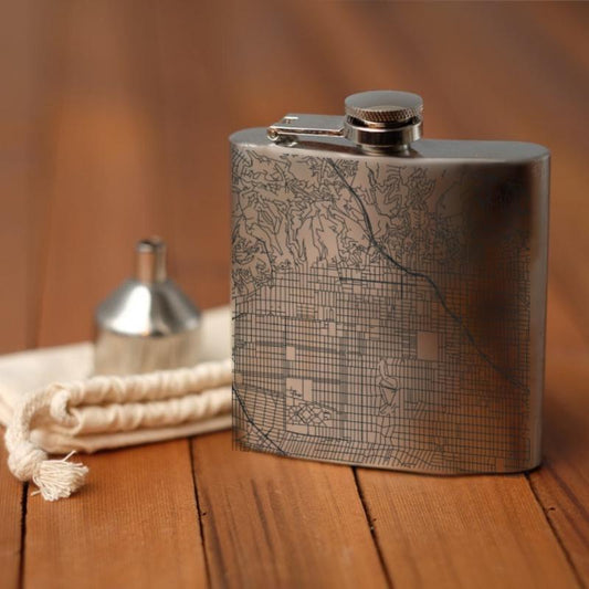 Hollywood - California Map Hip Flask - Drinkware
