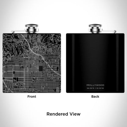 Hollywood - California Map Hip Flask in Matte Black - Drinkware