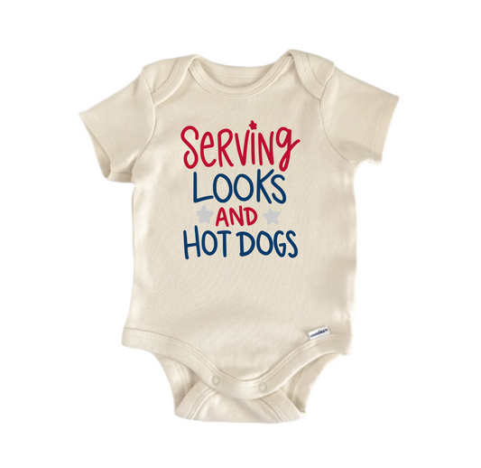 Hot Dog July 4th Patriotic - Baby Boy Girl Clothes Bodysuit Funny Cute - Kids & Babies - Mother & Kids - Boys’ Baby