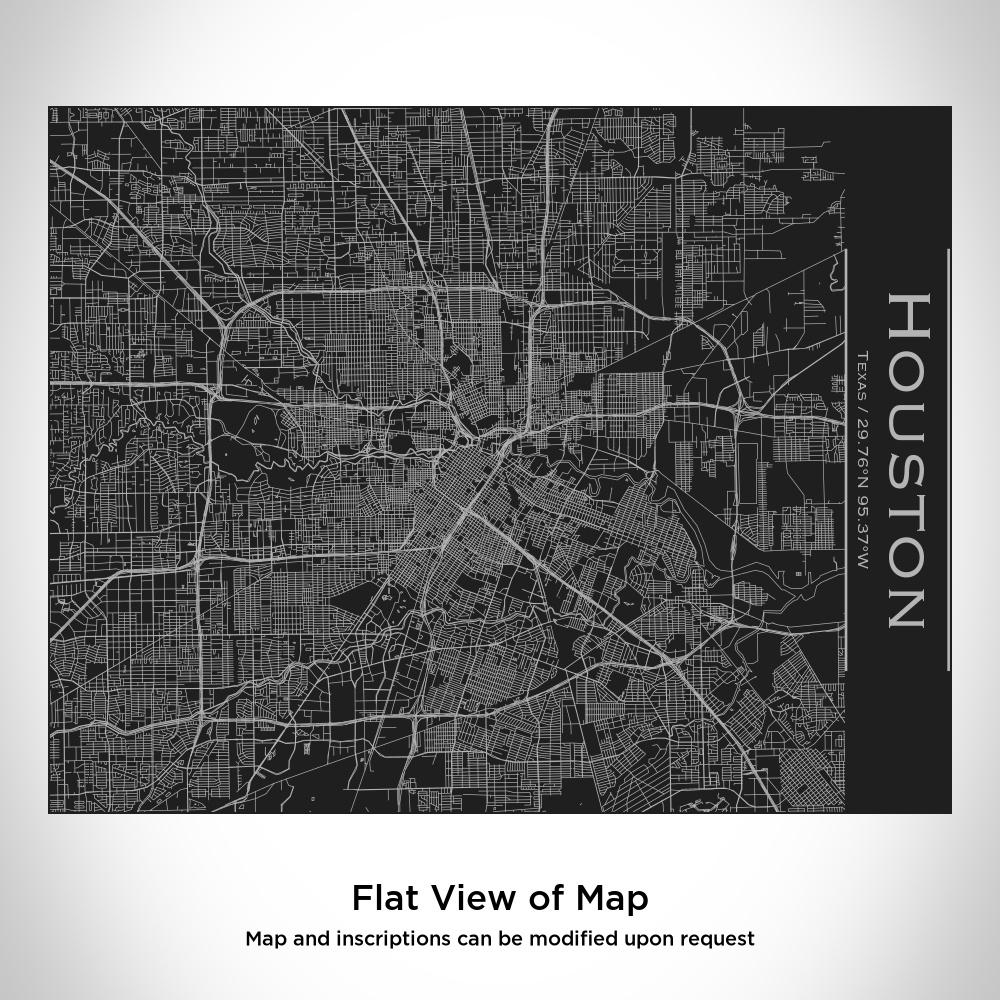 Houston - Texas Map Bottle with Bamboo Top in Matte Black - Drinkware