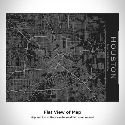 Houston - Texas Map Bottle with Bamboo Top in Matte Black - Drinkware