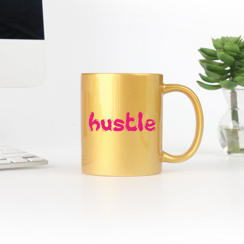 Hustle Gold & Silver Mug - Gold - Home & Garden - Kitchen Dining & Bar - Dinnerware