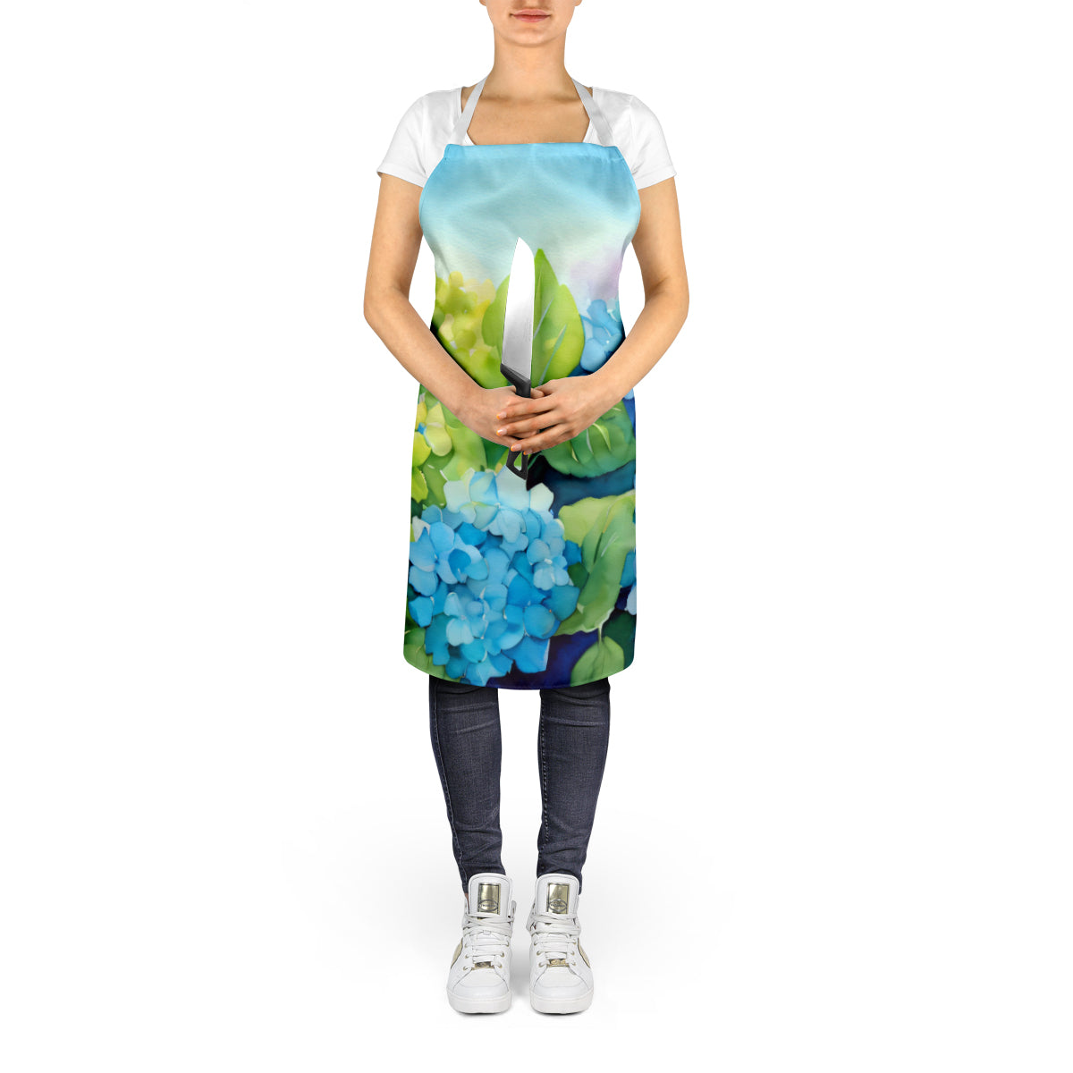 Hydrangeas in Watercolor Apron - One Color / One Size - Home & Garden - Kitchen Dining & Bar - Table Decoration &