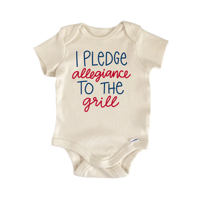 I Pledge Allegiance to the Grill America Patriotic - Baby Boy Girl Bodysuit - Kids & Babies - Mother & Kids - Boys’