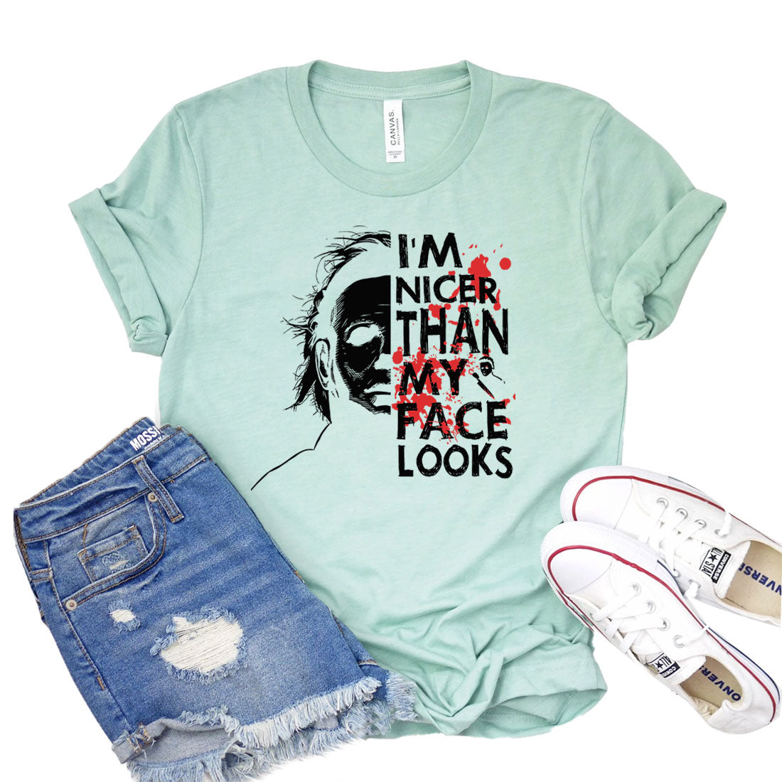 I’m Nicer Than My Face Looks T-Shirt - Women’s Fashion - Women’s Clothing - Tops & Tees - T-Shirts