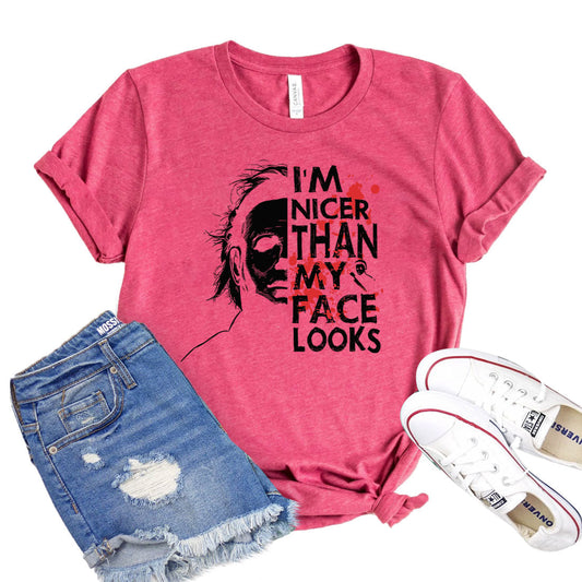 I’m Nicer Than My Face Looks T-Shirt - Women’s Fashion - Women’s Clothing - Tops & Tees - T-Shirts