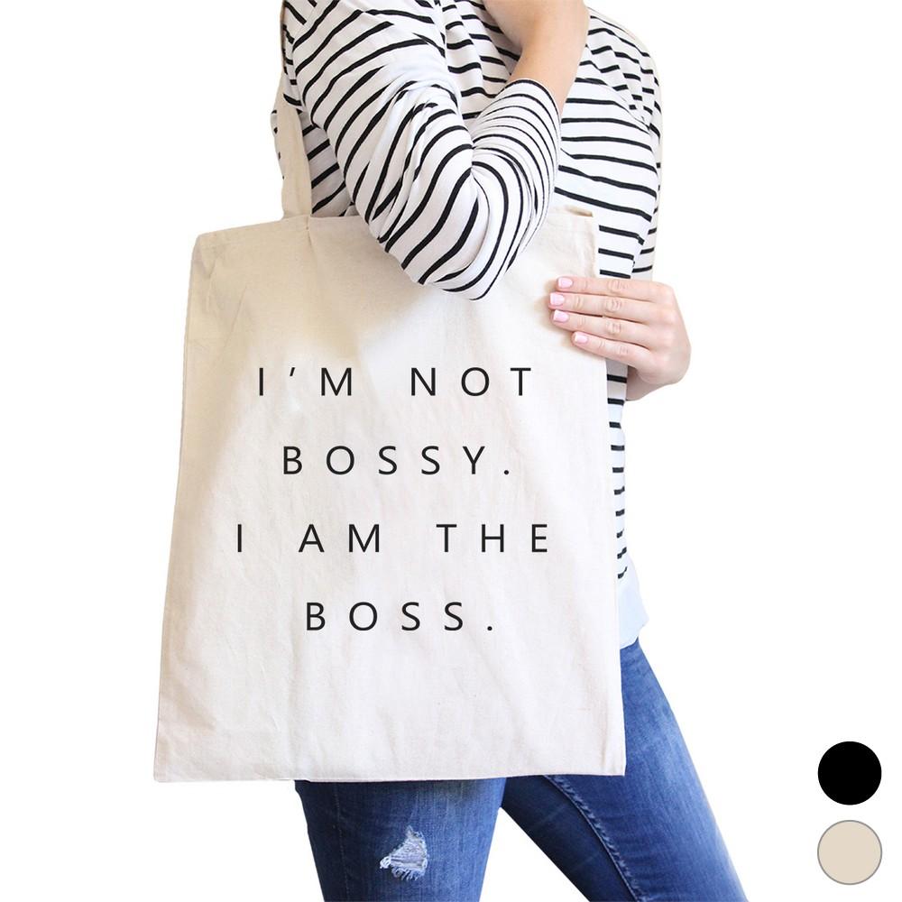 I’m the Boss Canvas Shoulder Bag Cute Birthday Gift Tote Foldable - Bags & Luggage - Women’s Bags