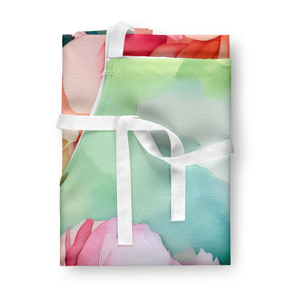 Indiana Peonies in Watercolor Apron - One Color / One Size - Home & Garden - Kitchen Dining & Bar - Table Decoration &
