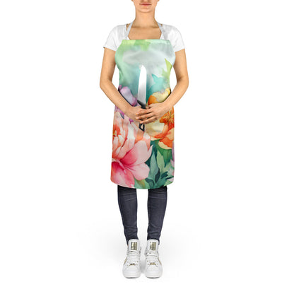 Indiana Peonies in Watercolor Apron - One Color / One Size - Home & Garden - Kitchen Dining & Bar - Table Decoration &