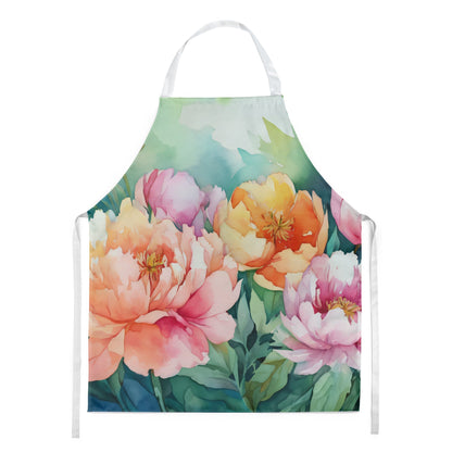 Indiana Peonies in Watercolor Apron - One Color / One Size - Home & Garden - Kitchen Dining & Bar - Table Decoration &