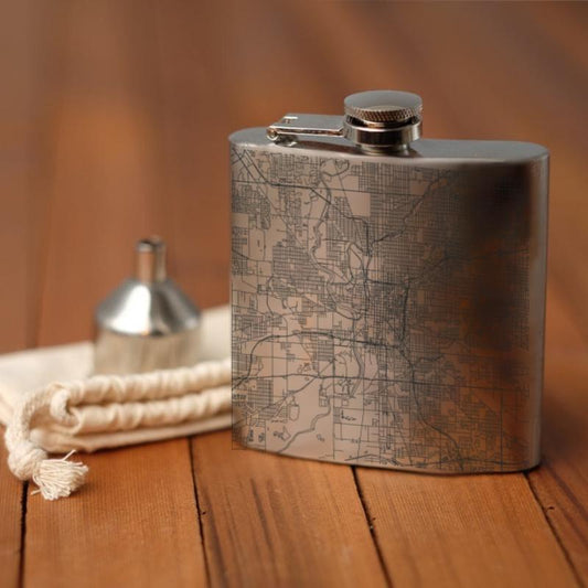 Indianapolis - Indiana Map Hip Flask - Drinkware