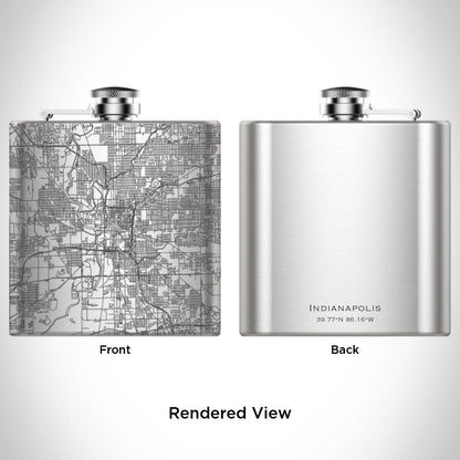 Indianapolis - Indiana Map Hip Flask - Drinkware