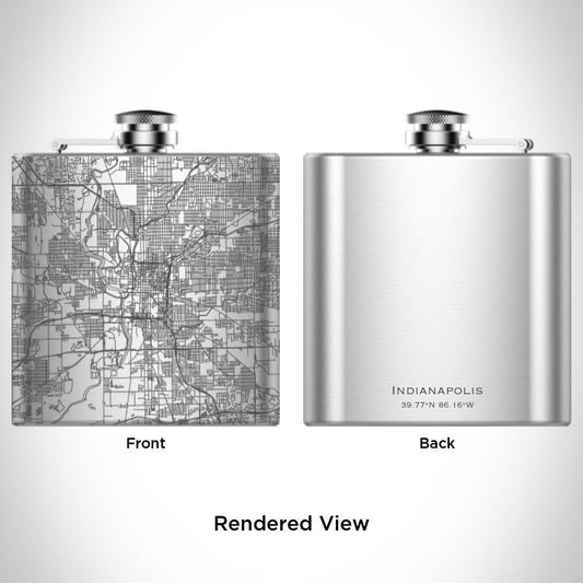 Indianapolis - Indiana Map Hip Flask - Drinkware