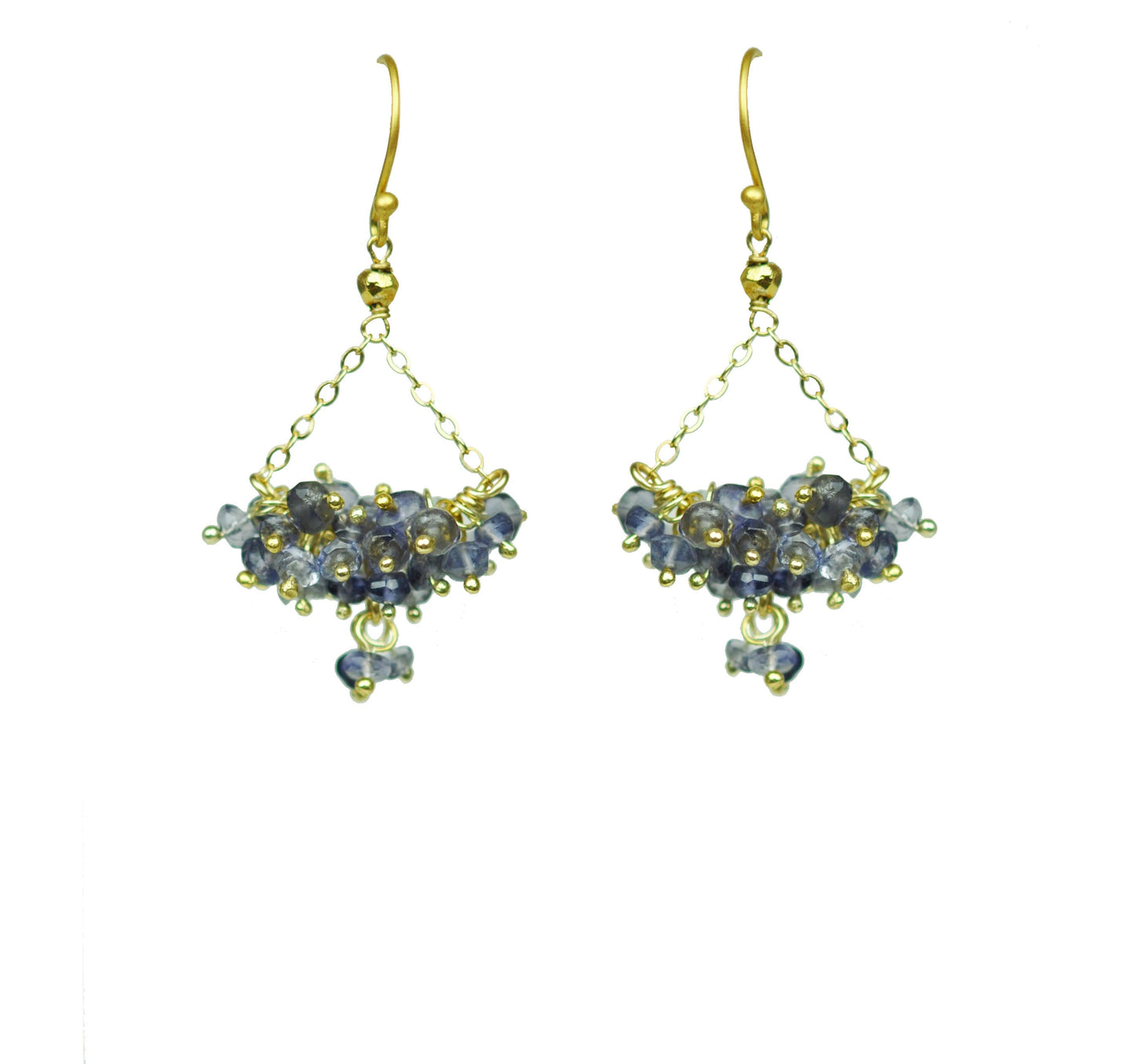 Iolite Cluster Chandelier Earrings - One Color / One Size - Jewelry & Accessories - Earrings