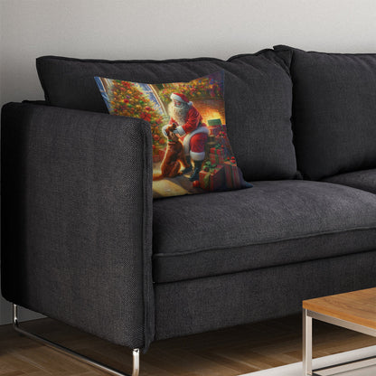 Irish Setter and Santa Claus Throw Pillow - One Color / One Size - Home & Garden - Home Textile - Pillows
