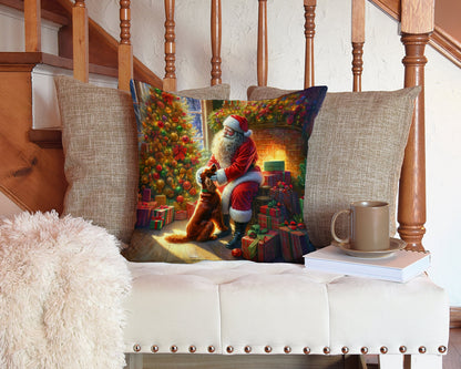 Irish Setter and Santa Claus Throw Pillow - One Color / One Size - Home & Garden - Home Textile - Pillows