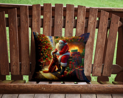 Irish Setter and Santa Claus Throw Pillow - One Color / One Size - Home & Garden - Home Textile - Pillows