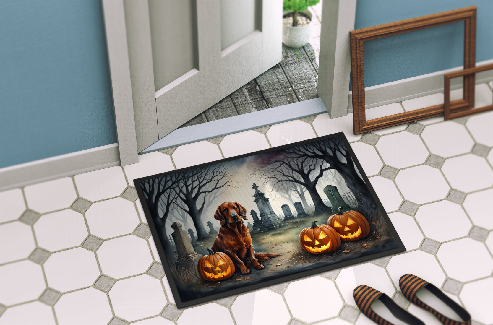 Irish Setter Spooky Halloween Doormat - One Color / One Size - Home & Garden - Home Textile - Carpets & Rugs