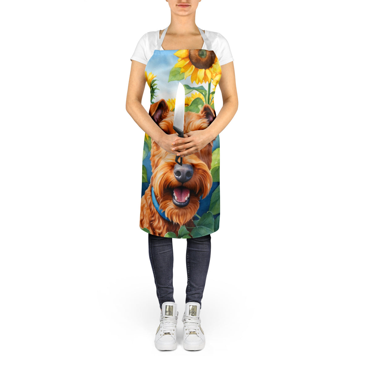 Irish Terrier in Sunflowers Apron - One Color / One Size - Home & Garden - Kitchen Dining & Bar - Table Decoration &