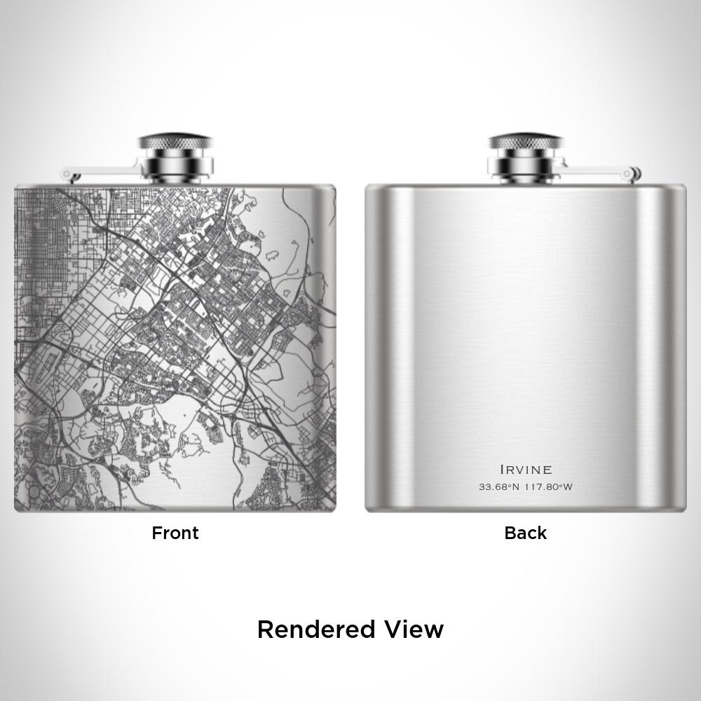 Irvine - California Map Hip Flask - Drinkware