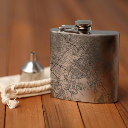 Irvine - California Map Hip Flask - Drinkware