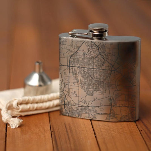 Irving - Texas Map Hip Flask - Drinkware