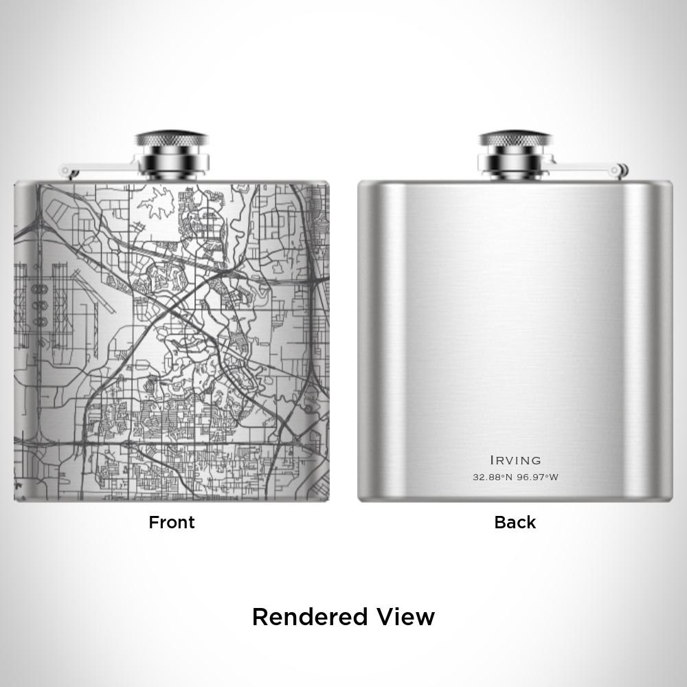Irving - Texas Map Hip Flask - Drinkware