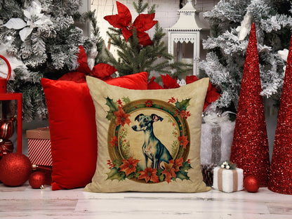 Italian Greyhound Christmas Flowers Throw Pillow - One Color / One Size - Home & Garden - Home Textile - Pillows