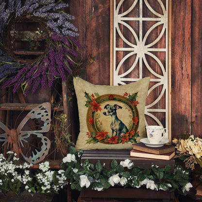 Italian Greyhound Christmas Flowers Throw Pillow - One Color / One Size - Home & Garden - Home Textile - Pillows