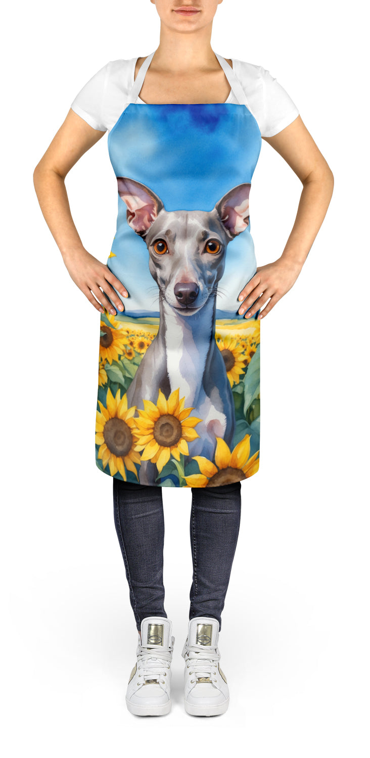 Italian Greyhound in Sunflowers Apron - One Color / One Size - Home & Garden - Kitchen Dining & Bar - Table Decoration