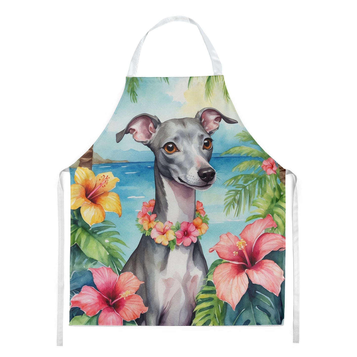 Italian Greyhound Luau Apron - One Color / One Size - Home & Garden - Kitchen Dining & Bar - Table Decoration &