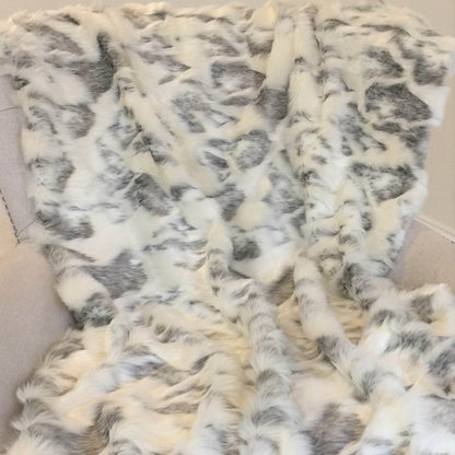 Ivory Rabbit Faux Fur Handmade Luxury Throw Blanket - Home & Garden - Home Textile - Bedding