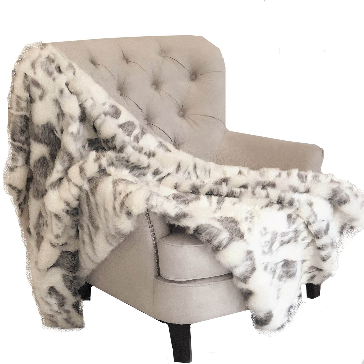 Ivory Rabbit Faux Fur Handmade Luxury Throw Blanket - Home & Garden - Home Textile - Bedding