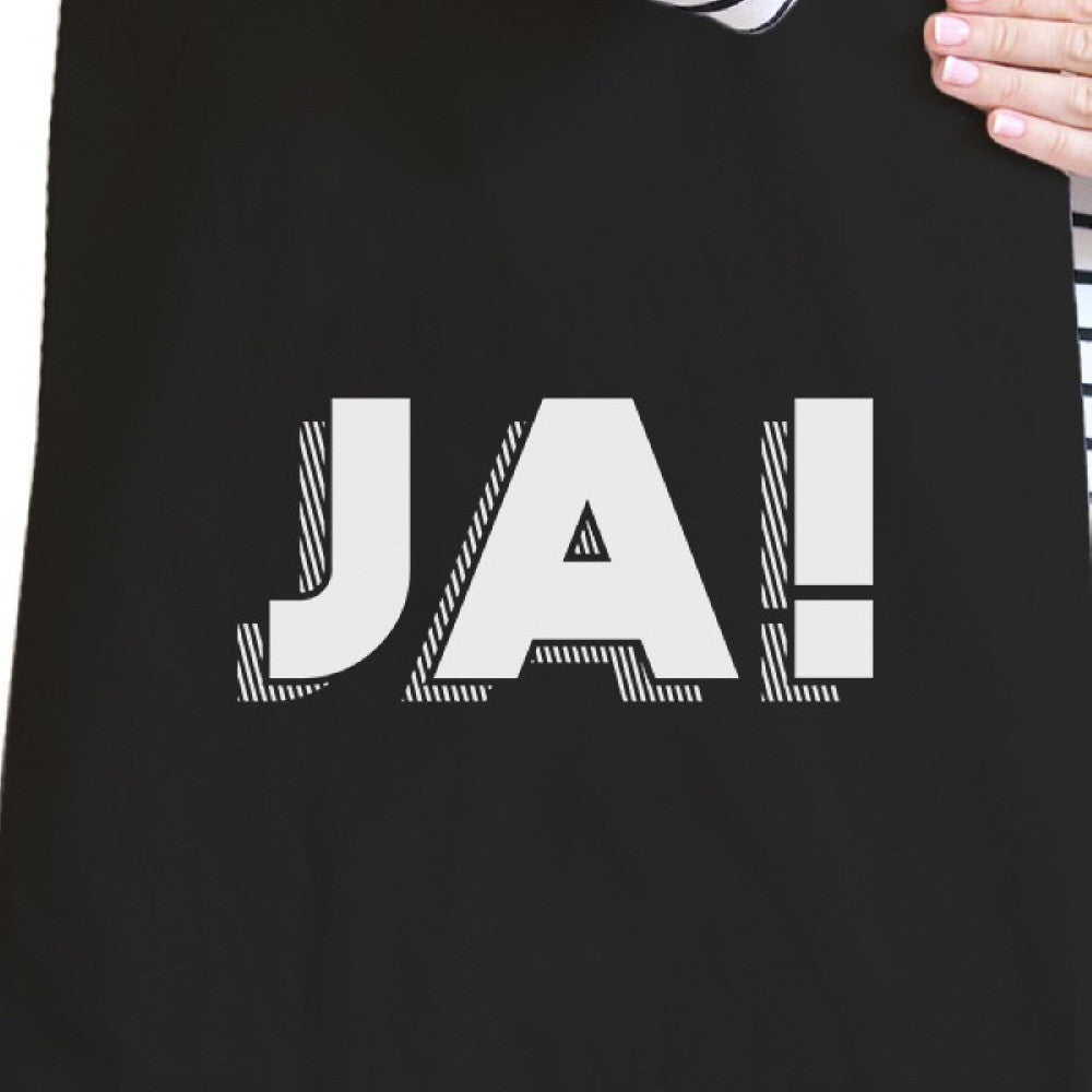 Ja! Black Canvas Tote Bag Cute Gift Ideas for BFF - One Color / One Size - Bags & Luggage - Women’s Bags