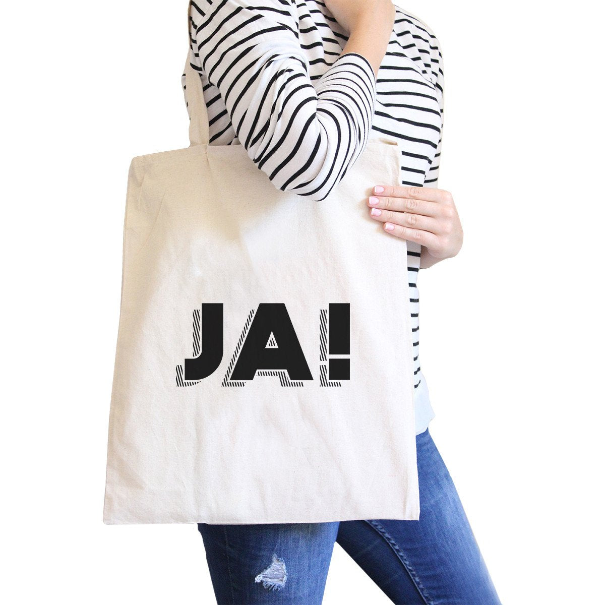 Ja! Natural Canvas Bag Canvas Tote Bags Gifts Ideas for Friends - One Color / One Size - Bags & Luggage - Women’s Bags