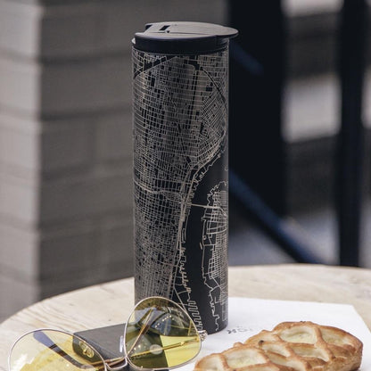 Jacksonville - Florida Map Tumbler in Matte Black - Drinkware