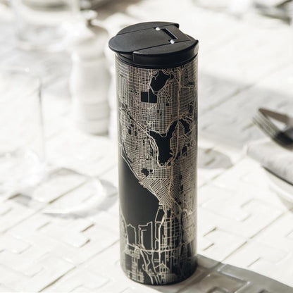 Jacksonville - Florida Map Tumbler in Matte Black - Drinkware