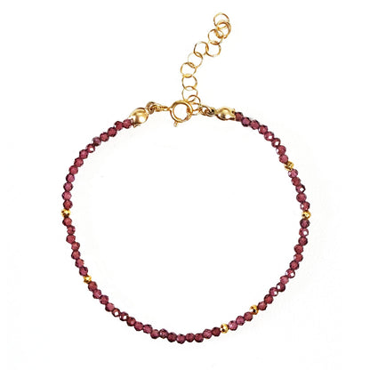 January Birthstone Bracelet - Garnet - One Color / One Size - Jewelry & Accessories - Bracelets & Bangles - Strand