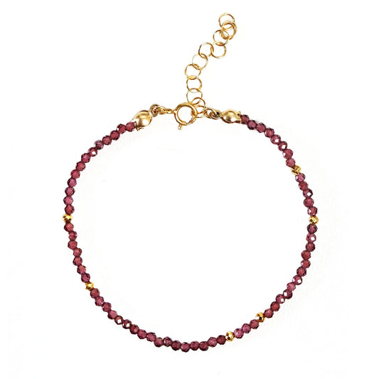 January Birthstone Bracelet - Garnet - One Color / One Size - Jewelry & Accessories - Bracelets & Bangles - Strand