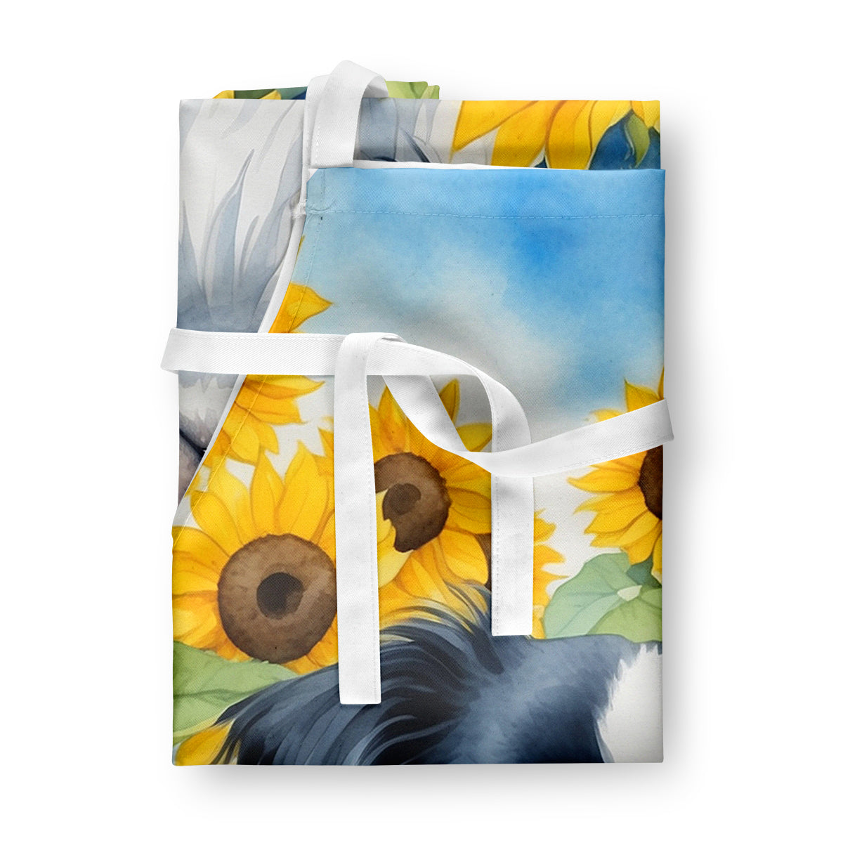 Japanese Chin in Sunflowers Apron - One Color / One Size - Home & Garden - Kitchen Dining & Bar - Table Decoration &
