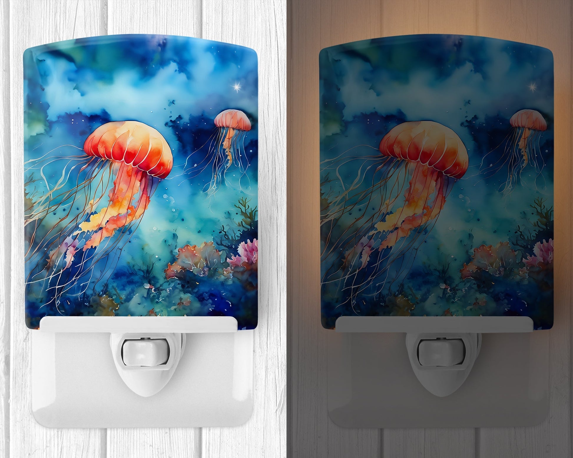 Jellyfish Ceramic Night Light - One Color / One Size - Home & Garden - Home Improvement - Lights & Lighting - Night