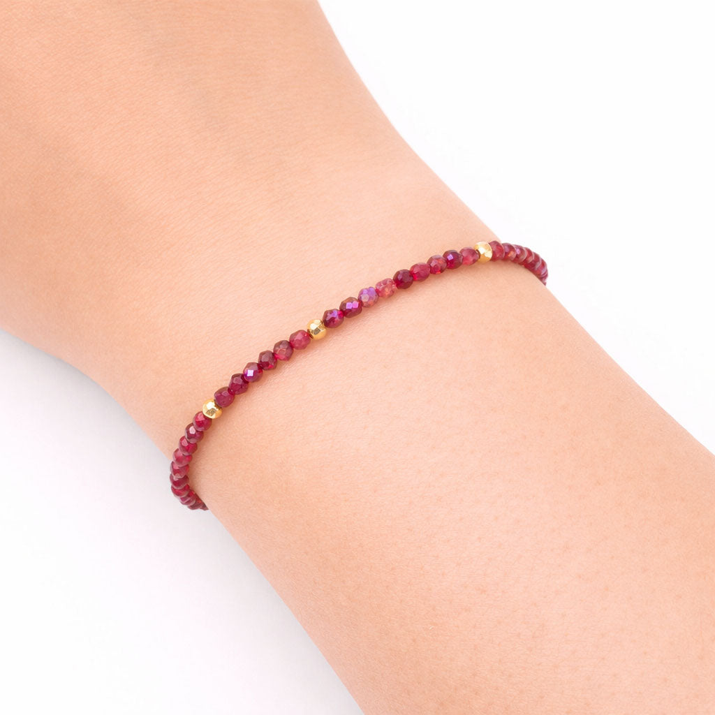 July Birthstone Bracelet - Ruby - One Color / One Size - Jewelry & Accessories - Bracelets & Bangles - Strand Bracelets
