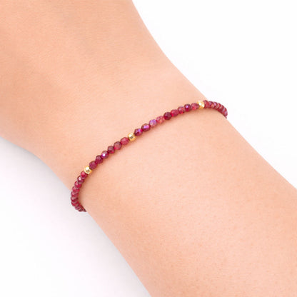 July Birthstone Bracelet - Ruby - One Color / One Size - Jewelry & Accessories - Bracelets & Bangles - Strand Bracelets
