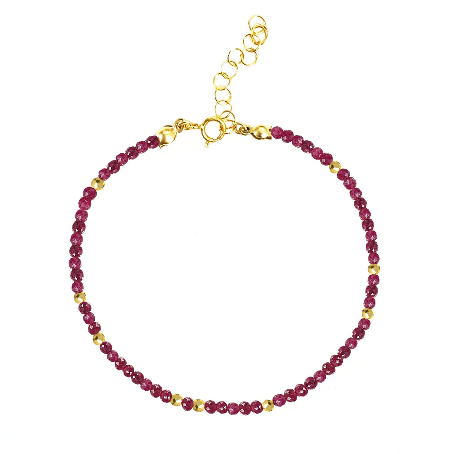 July Birthstone Bracelet - Ruby - One Color / One Size - Jewelry & Accessories - Bracelets & Bangles - Strand Bracelets