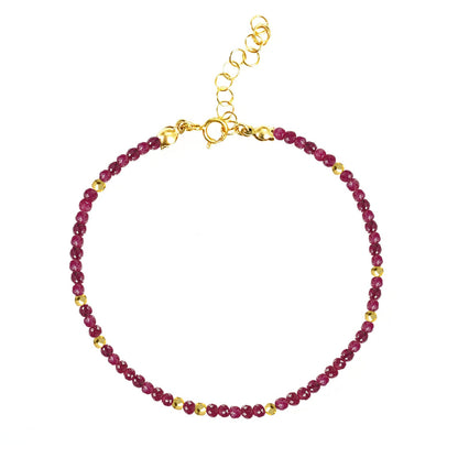 July Birthstone Bracelet - Ruby - One Color / One Size - Jewelry & Accessories - Bracelets & Bangles - Strand Bracelets